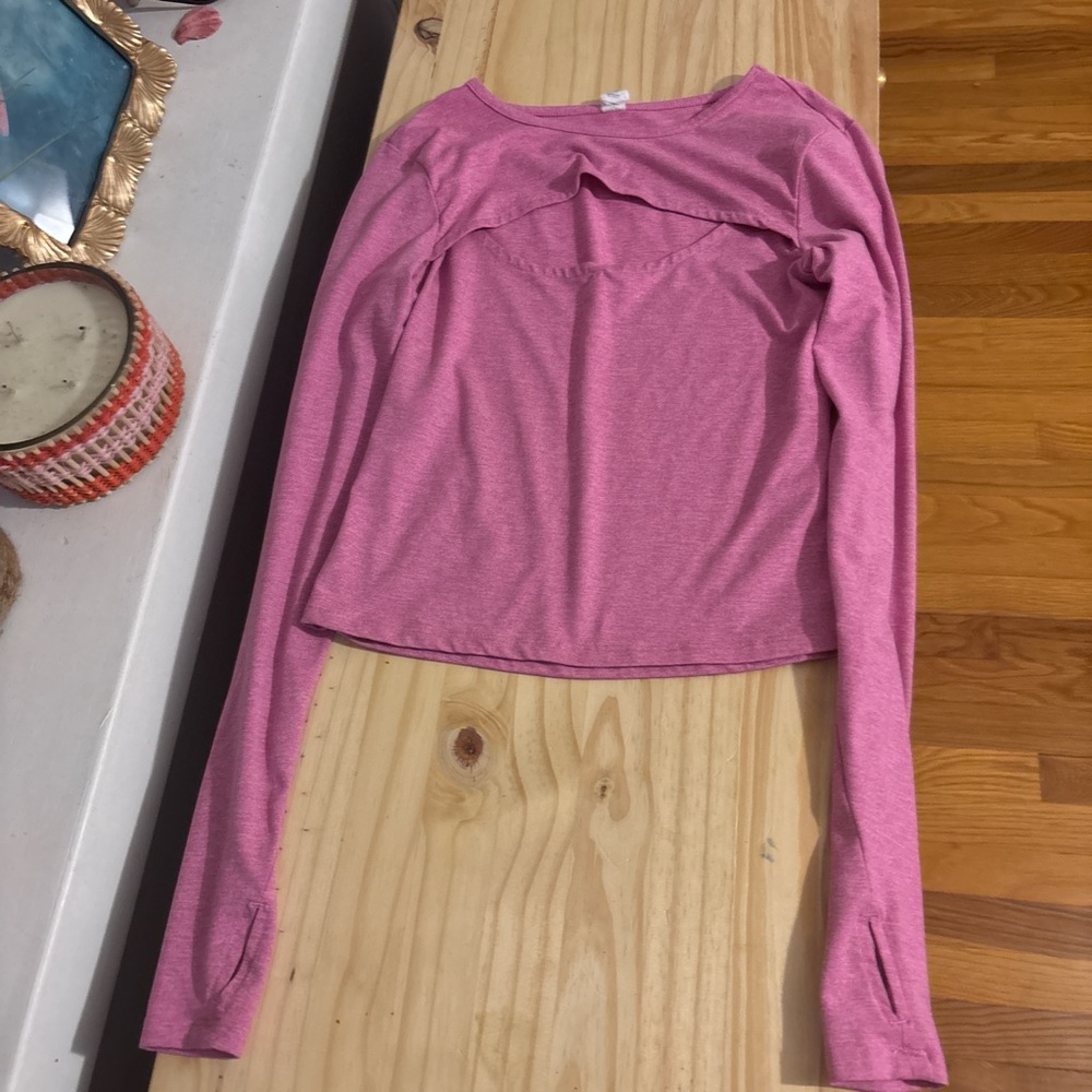 Marika Heathered Pink Long Sleeve Top